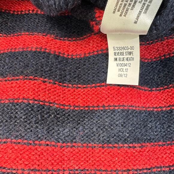 Old Navy Pullover Crew Sweater Reverse Stripe Ink Blue Heather Red Men's Large - Picture 8 of 8